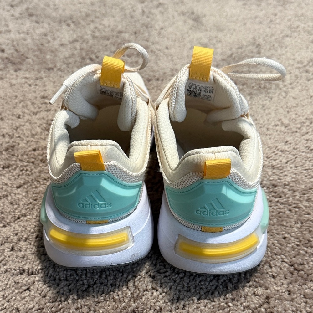 adidas Cream Athletic Sneakers with Yellow and Mint Accents - Picture 2 of 4